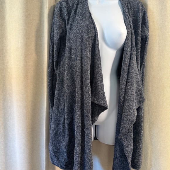 Barefoot Dreams Bamboo CozyChic Lite Knit Gray Open Front Cardigan‎ Sweater S/M - Picture 2 of 7
